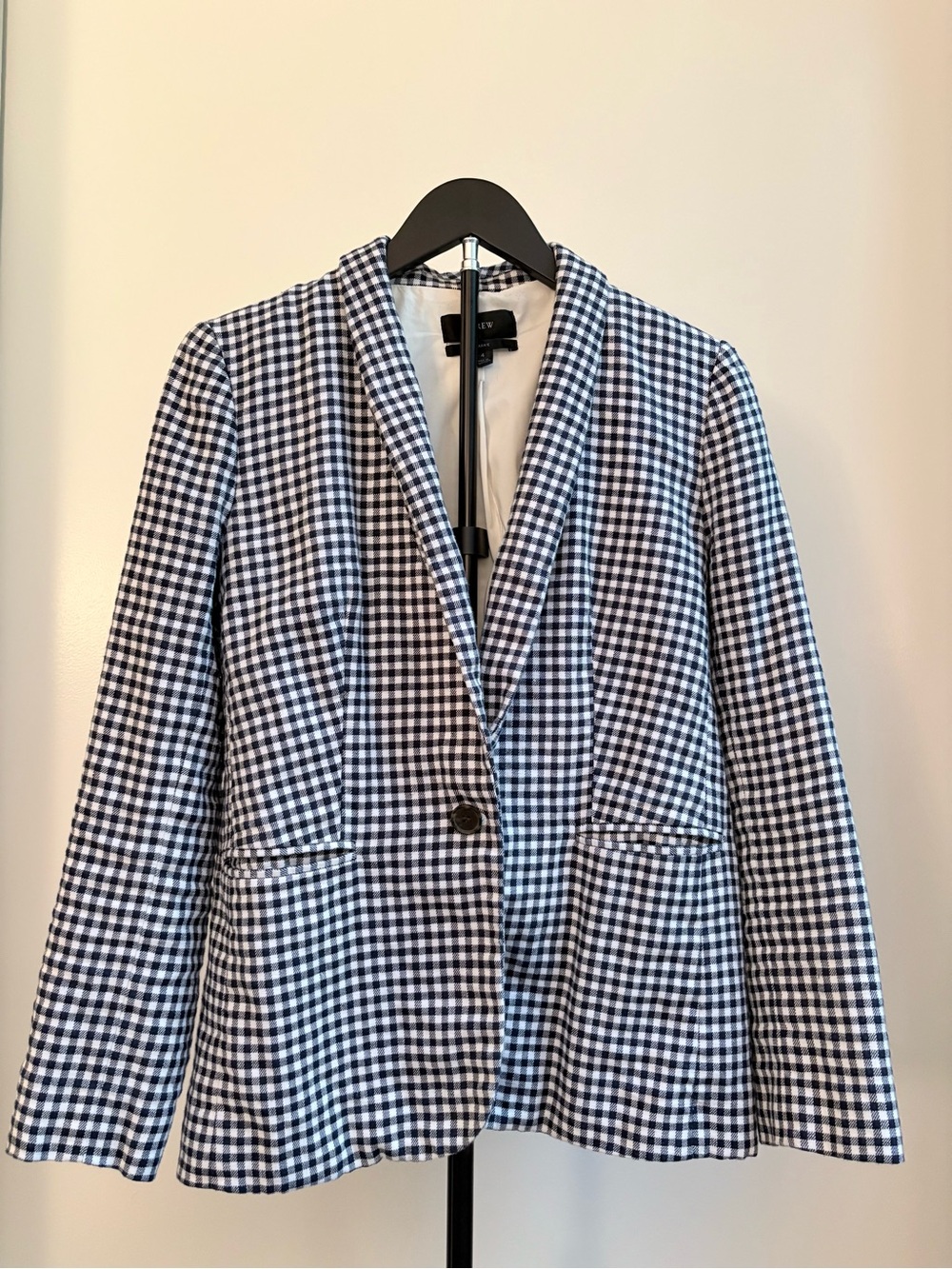 J.Crew Linen Blend Gingham Blazer | Size 4